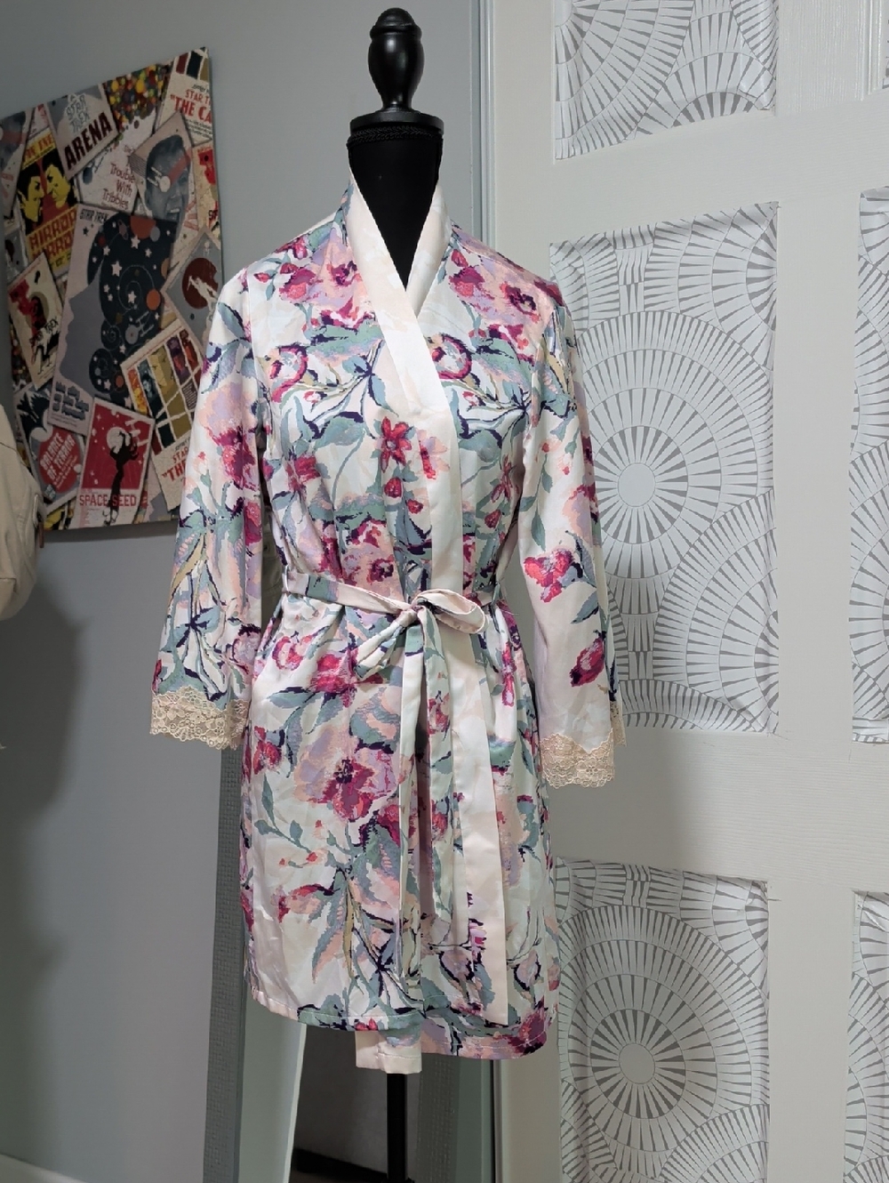 Women's Floral Satin Robe